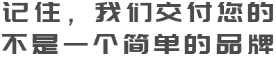 记住，我们交付您的 不是一个简单的品牌